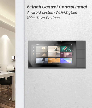 Android system WiFi+Zigbee embedded home control touch screen 6-inch touch screen can access 100+ tuya devices